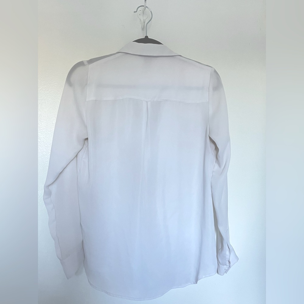 Silky white button down